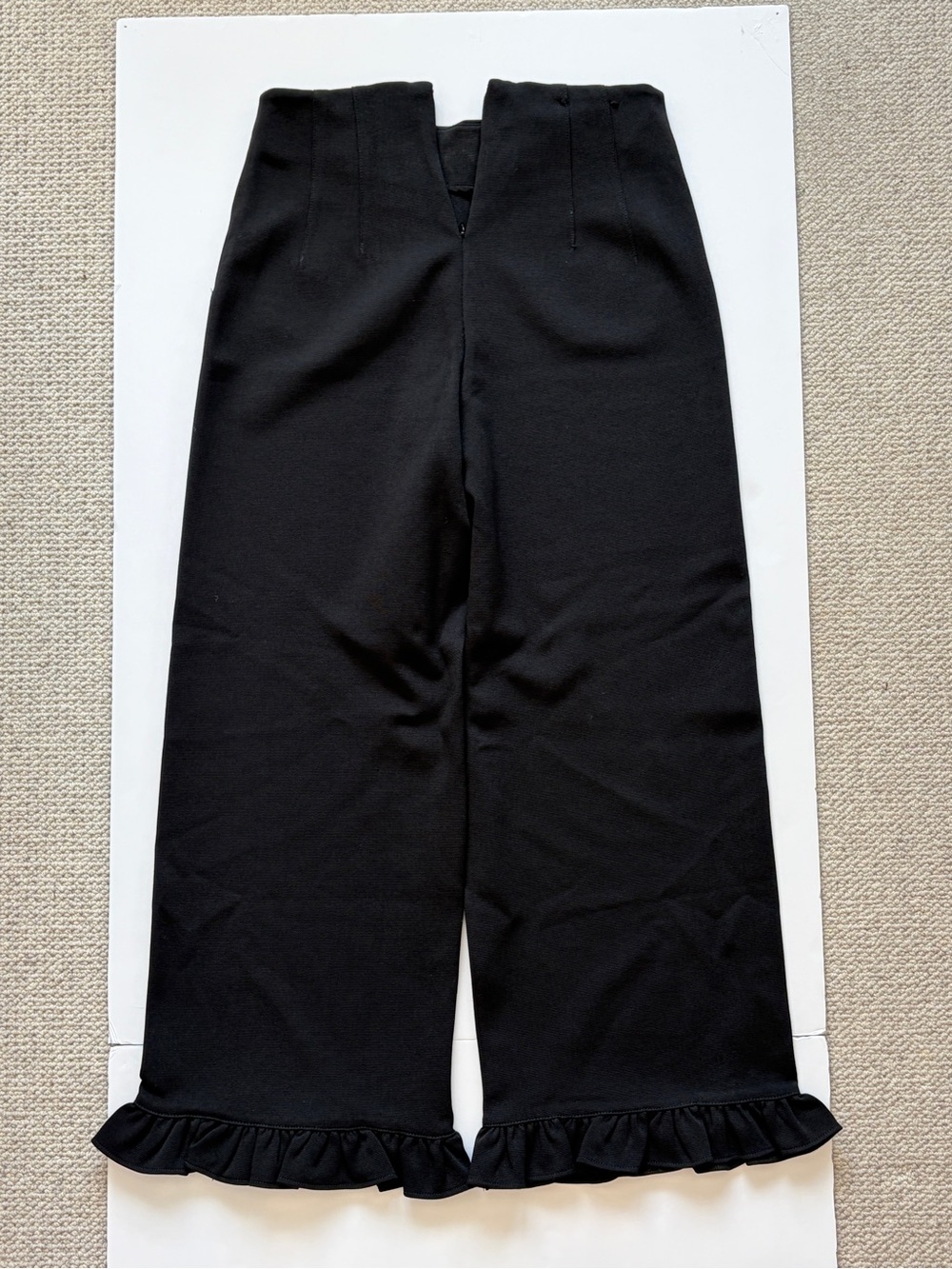 Maeve Anthropologie The Colette Black Ruffle Hem Pants Size 28